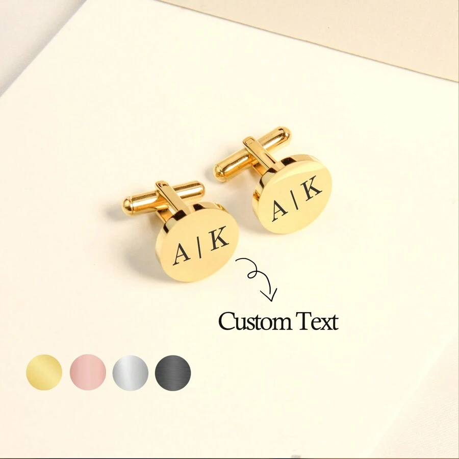 1 件个性化袖扣新郎袖扣套装定制雕刻伴郎礼物送给他伴郎礼物爸爸伴郎婚礼袖扣婚礼礼物