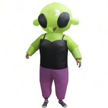 1pc ET Alien Inflatable Costume Anime Suits Dress Mascot Party Cosplay Costumes Black Myth Wukong Costume - Green - View 1