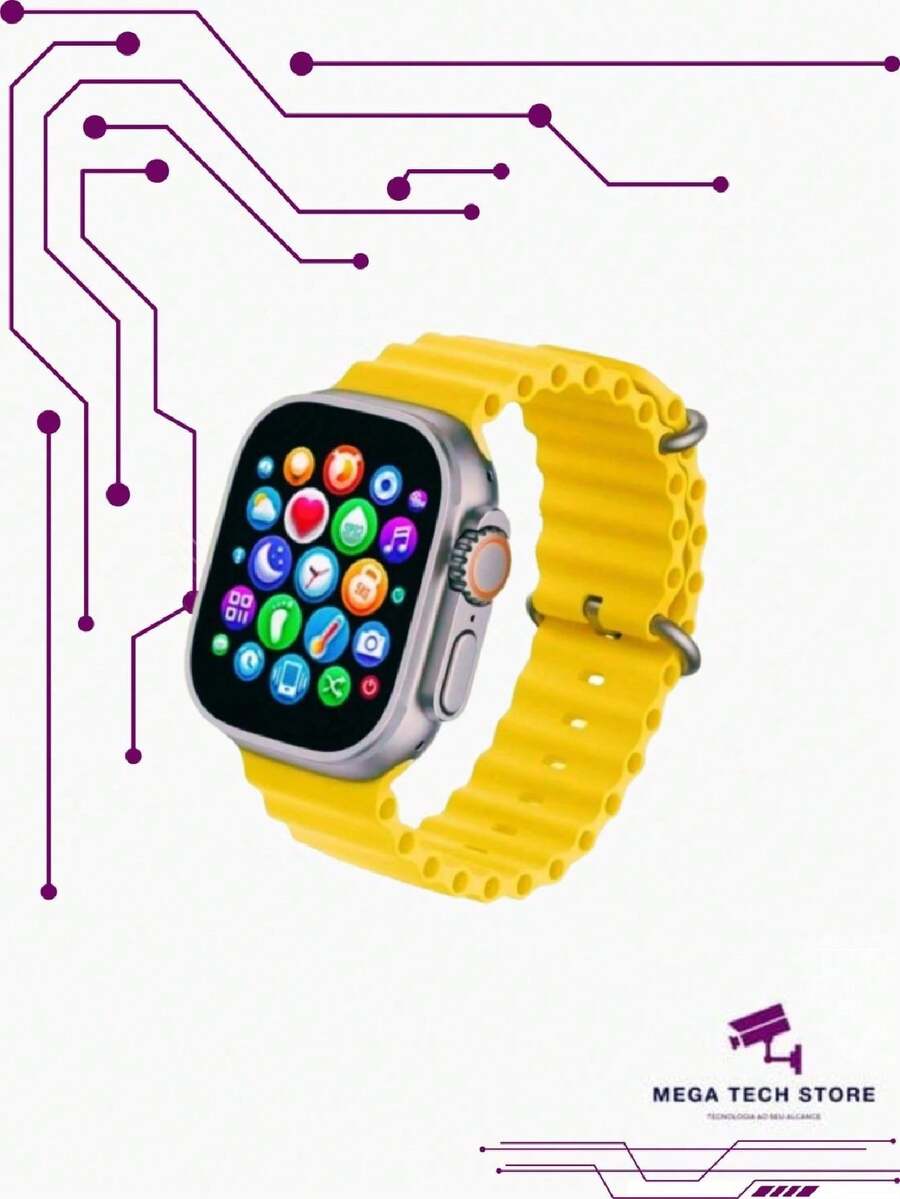 Smartwatch Digital Watch 49mm Screen Watch 8 ULTRA - KD99 Phone Call SMS And WhatApp Notification Heart Rate Fitness Tracker Takes Photo 2.0 Screen + Gift Bracelet Random Colors Original Immediate Shipping - 黃色 - 查看 1