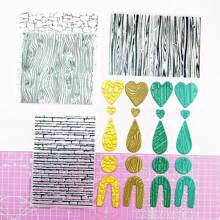 DIY Soft Clay Jewelry Texture Making Imprint Mold, Embossed Relief Bark, Stone, Brick Wall Texture Art Design Stamp - Clear - View 3