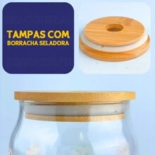 Glass Cup With Airtight Bamboo Lid "Skull 2" Print With Straw - NYBC - 彩色 - 查看 4