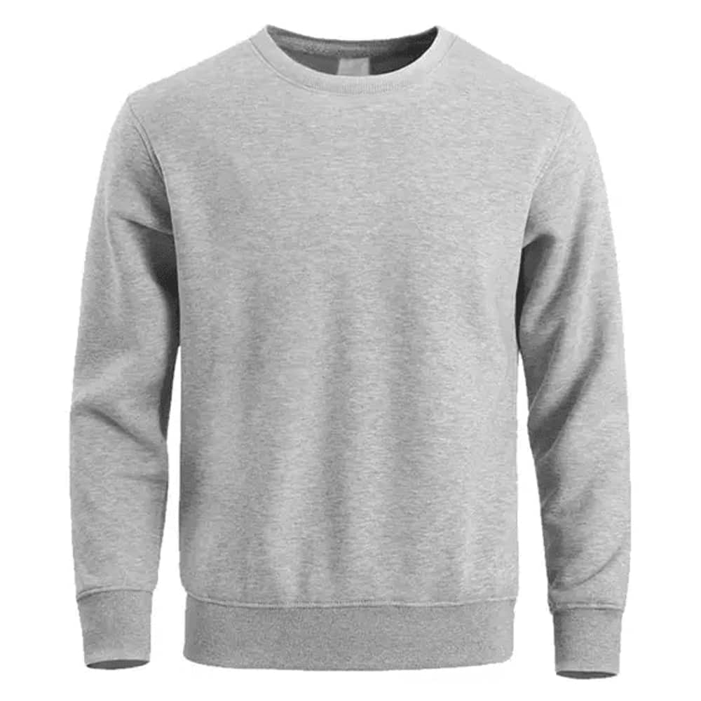 Plain Cold Coat Sweatshirt Top Without Hood Unisex Cold Coat Sweater - 灰色 - 查看 1