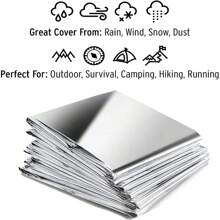 5 PCS Cobertor de isolamento de emergência, cobertor de acampamento de sobrevivência, cobertor de folha de emergência, embalagem independente, adequado para maratonas, viagens ao ar livre, caminhadas, sobrevivência de emergência ou primeiros socorros