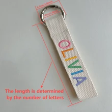 Etiquetas personalizadas para llaveros, llaveros bordados personalizados, regalo para maestros, accesorio de moda lavable a mano de poliéster de Yiwu - Sin impresión, borde sólido, multifuncional, portátil, práctico, vintage, colorido, lindo, sobrio, personalizado, único, personalizado, novia, novio, familia, amigos, bolsa de playa
