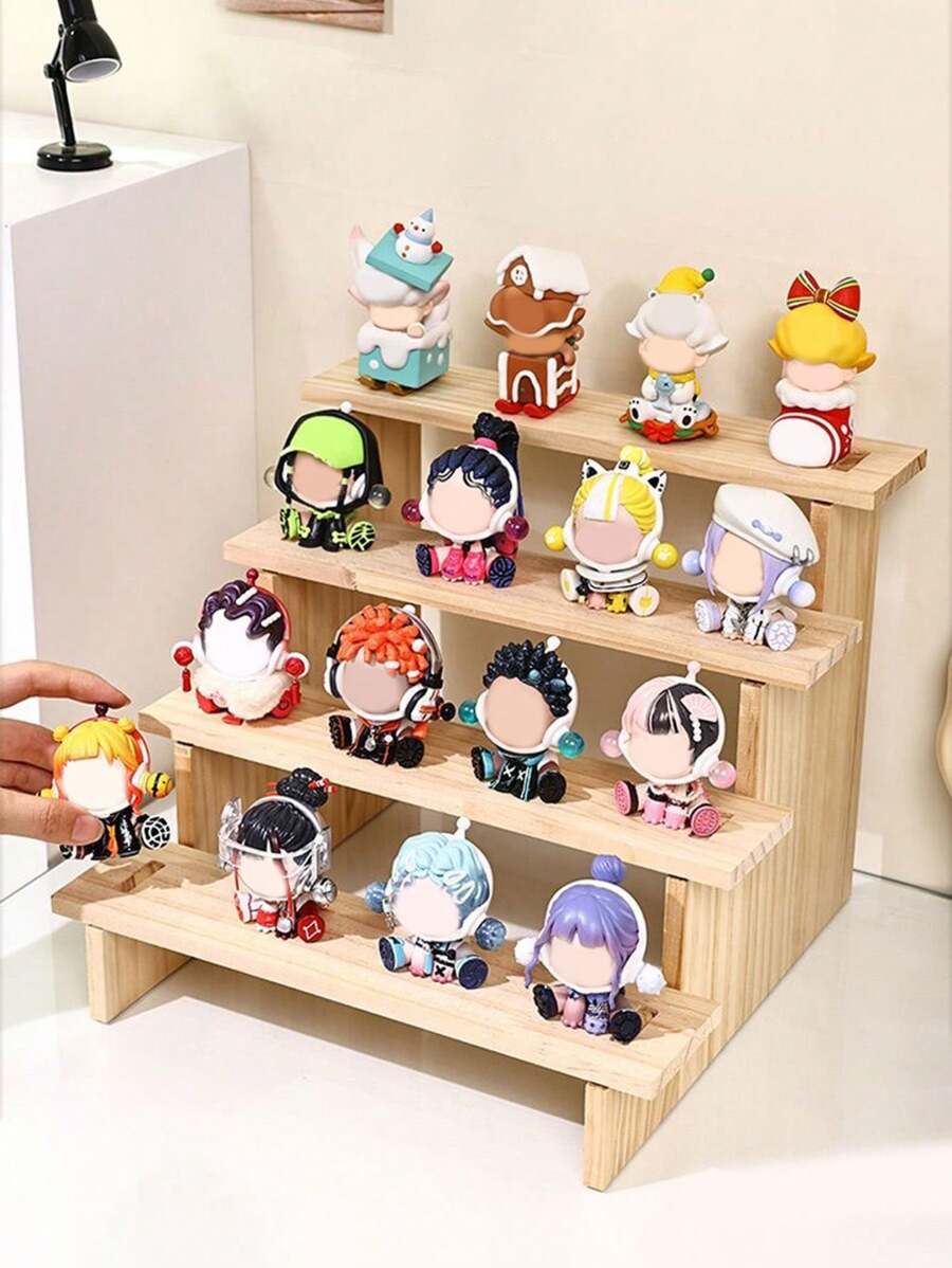 1 pièce Étagère d'affichage de bureau en bois à plusieurs niveaux, support de vitrine à étages pour figurines, parfums, produits de soins de la peau