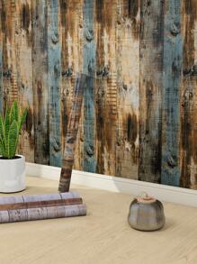 1 Roll Of Retro White Brown Khaki Beige Wood Grain Solid Wood Board Pattern Imitation Wood Grain Wallpaper Suitable For Home Decoration, Kitchen Cabinets, Tables And Chairs, Room Backgrounds, Home Renovation, DIY, Waterproof, Stain Resistant, Easy To Clean, Self-Adhesive, Peel And Paste Wallpaper Wall Stickers - Multicolor - View 2
