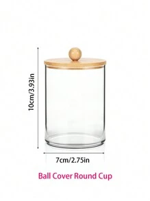 1 pièce Boîte de rangement transparente simple pour le stockage des tampons de maquillage et des accessoires, pour les vacances, la plage, la salle de bain, la chambre, grande capacité