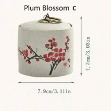 复古密封零食储物罐，适合居家使用，中国复古茶壶造型，陶瓷材质，开学季必备 - 彩色 - 查看 16