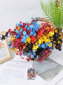 1 件装秋季人造花丝绸梅花树枝逼真触感 DIY 花束欧式假丝绸植物花适合家庭厨房卧室餐厅中心装饰圣诞节感恩节万圣节婚礼派对花瓶装饰 - 紫紅色滿天星 - 查看 5