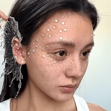 162pcs Elegant, Exquisite, Fresh And Pure Water Drop Stickers, Halloween Christmas Carnival Birthday Makeup Accessories, Role-Playing Mermaid Fairy Princess Photography Props, Stage Performance Accessories, Jewelry Decoration - Multicolor - View 3