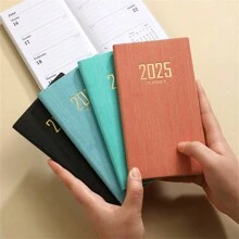 1 份 2025 年周计划表，A7 尺寸，约 60 张/120 页，仿皮封面，英文迷你周计划表，适用于办公室和学校的日历，专业日程表 - A7 - 查看 9