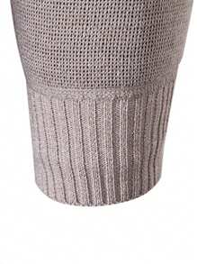 Men's Zip-Up Hooded Cardigan Sweater, Warm Plus Fleece Thick Jacket With Pockets For Winter - Beige - View 6