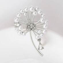 1pc Fashion Dandelion Brooch Pearl Flower Simple Shawl Accessory Pin - Dandelion - View 9