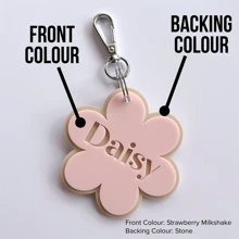 Customized Keychain, Personalized Name Fashionable Girl Plant & Flower Element Design, Souvenir Birthday Gift, Surprise Gift, Graduation Season Essential, Travel Essential - Silver - View 11