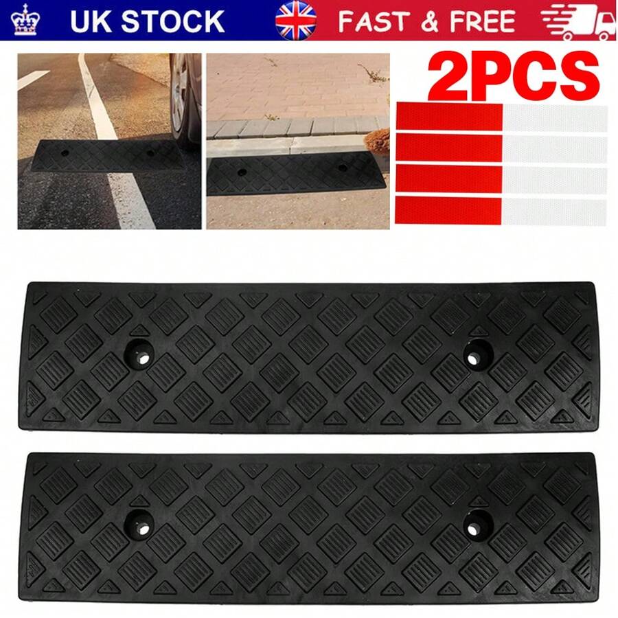 2X Threshold Kerb Ramp Mobility Access Wheelchair Scooter Bike Disability Safety - Black - View 1