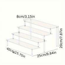 1 套多层亚克力展示架、多功能香水收纳架、蛋糕架、工艺品架，采用透明设计和装饰风格，适用于家居装饰