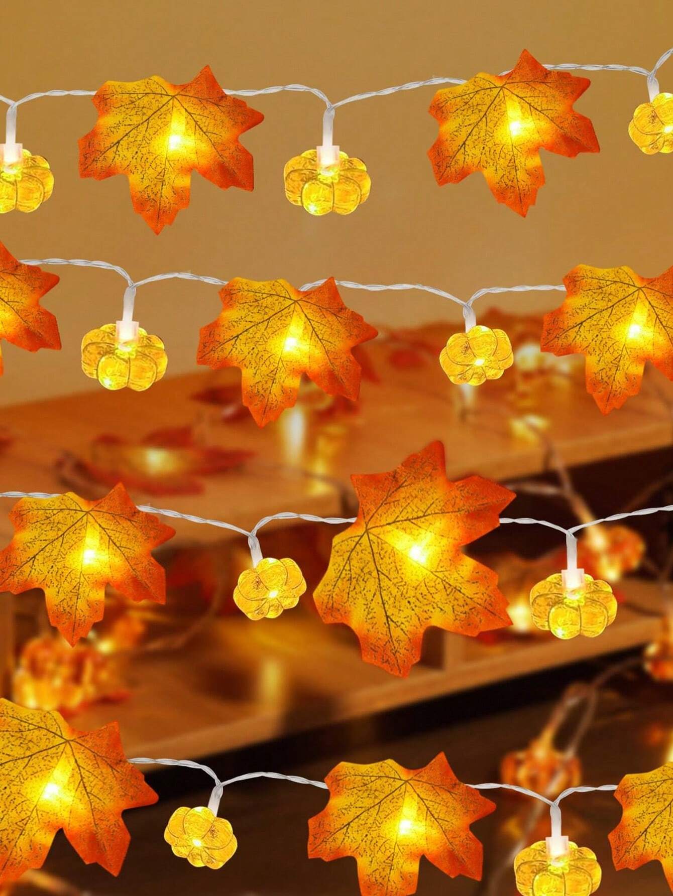 Levél formájú LED-es fényfüzér