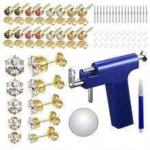 Professional Ear Piercing Gun-With 13 Pairs Stainless Steel Ear Studs & 9 Pairs S925 Silver Ear Sticks-Reusable Ear Piercing Kit - Little Blue Gun - View 2