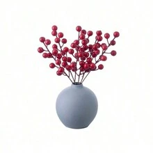 8pcs/16pcs Artificial Holly Berry Christmas Decorations Home Holiday Floral Arrangement - Red - View 6