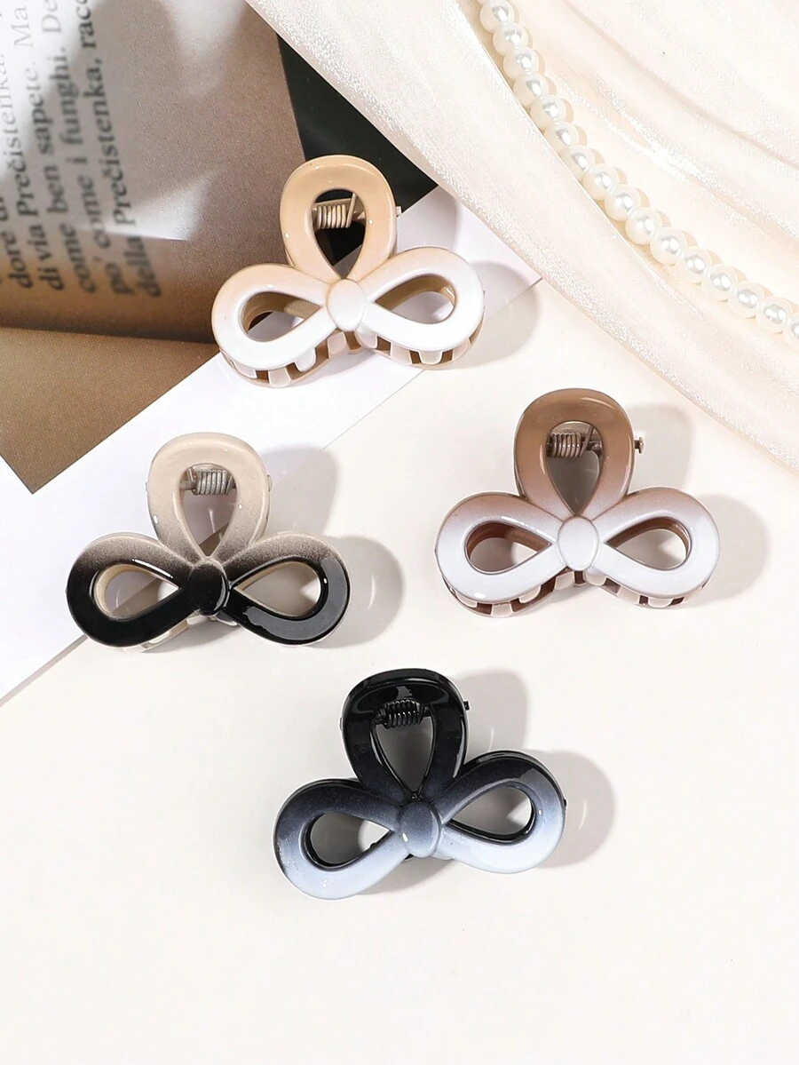 4 件套柔和渐变色蝴蝶和三叶草发夹小号，适合盘发、公主风格，适合海滩度假和婚礼圣帕特里克节 - 彩色 - 查看 1