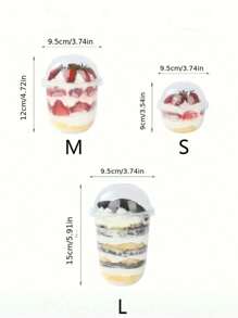 30/25/10 chiếc cốc đựng bánh Bobo hình chữ U có nắp, cốc đựng tráng miệng bằng nhựa trong suốt, thích hợp cho bánh mousse nhiều lớp và bánh ngọt, bền và chịu nhiệt, lý tưởng cho các buổi dã ngoại tại nhà, đám cưới, tụ họp, Giáng sinh, sinh nhật, tiệc tùng, đồ dùng tiệc tùng và phụ kiện đồ ăn - trong suốt - Xem 5