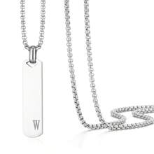 1 Peça pingente de colar de aço Inoxidável polido em 3D com letra do alfabeto, Ideal para comemorar amigos e amantes