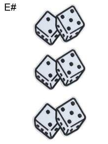 一套3个个性化扑克骰子刺绣贴片，涤纶纤维缝制，可熨烫，DIY服装装饰配件，适用于背包、牛仔裤、夹克、T恤、帽子、连衣裙等。 - 彩色 - 查看 15