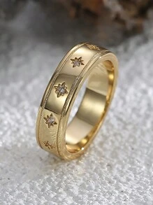 1pc Retro French Style Round Zirconia Ring Ladies Jewelry For Women 925 Sterling Silver Simple Finger Ring Fine Jewelry For Girls Birthday Prom Party Gifts