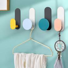 Bộ 4 móc treo tường, tải trọng tối đa 18LB Móc dính để treo áo choàng, khăn tắm, mũ, quần áo, móc thép không gỉ không cần khoan cho phòng tắm, phòng ngủ, nhà bếp - Nhiều màu - Xem 8