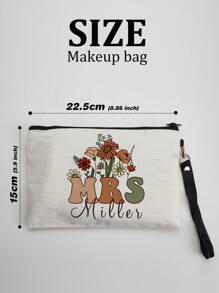 1pc Custom Name Makeup Bag For Teacher, Personalized Teacher Cosmetic Bag, Custom Travel Toiletry Bag, Custom Name Cosmetic Bag For Women Bridal Party Maid Of Honor Gifts Personalized Bridesmaid Gifts, Wedding Gift, Anniversary Gift, Valentine Gift, Birthday Gift, Mother's Day Gift, Best Friend Gift, Gift For Mom, Gift For Girlfriend, Gift For Her, Gift For Wife Back To School Gift Gift For Teacher