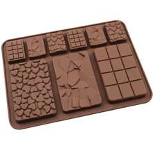 1pc 9-Cavity Waffle Silicone Chocolate Mold, Handmade Cookie Baking Mold,  Silicone - Chocolate Color - View 3