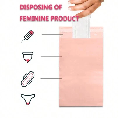 50Pcs/100Pcs Pink Sanitary Napkin Disposal Bags - Block Odors, Great Adhesion, Perfect Size - Feminine Hygiene Disposal Bags For Tampons And Pads For Travel Storage Bag,Makeup Bag,Cosmetic Bag,Vacation Organizer,Large Capacity Makeup Organizer Makeup Case, For Lipstick, Brush, Skincare, Mobile Phone, Coin, Small Items, For Home,Gift,Vacation And Festival Halloween Christmas Multifunctional Use,Boho Vibes