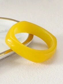 yhvmcl 1pc Asymmetrical Acrylic Translucent Bangle, Fashionable Bracelet For Women - A Bracelet - View 3