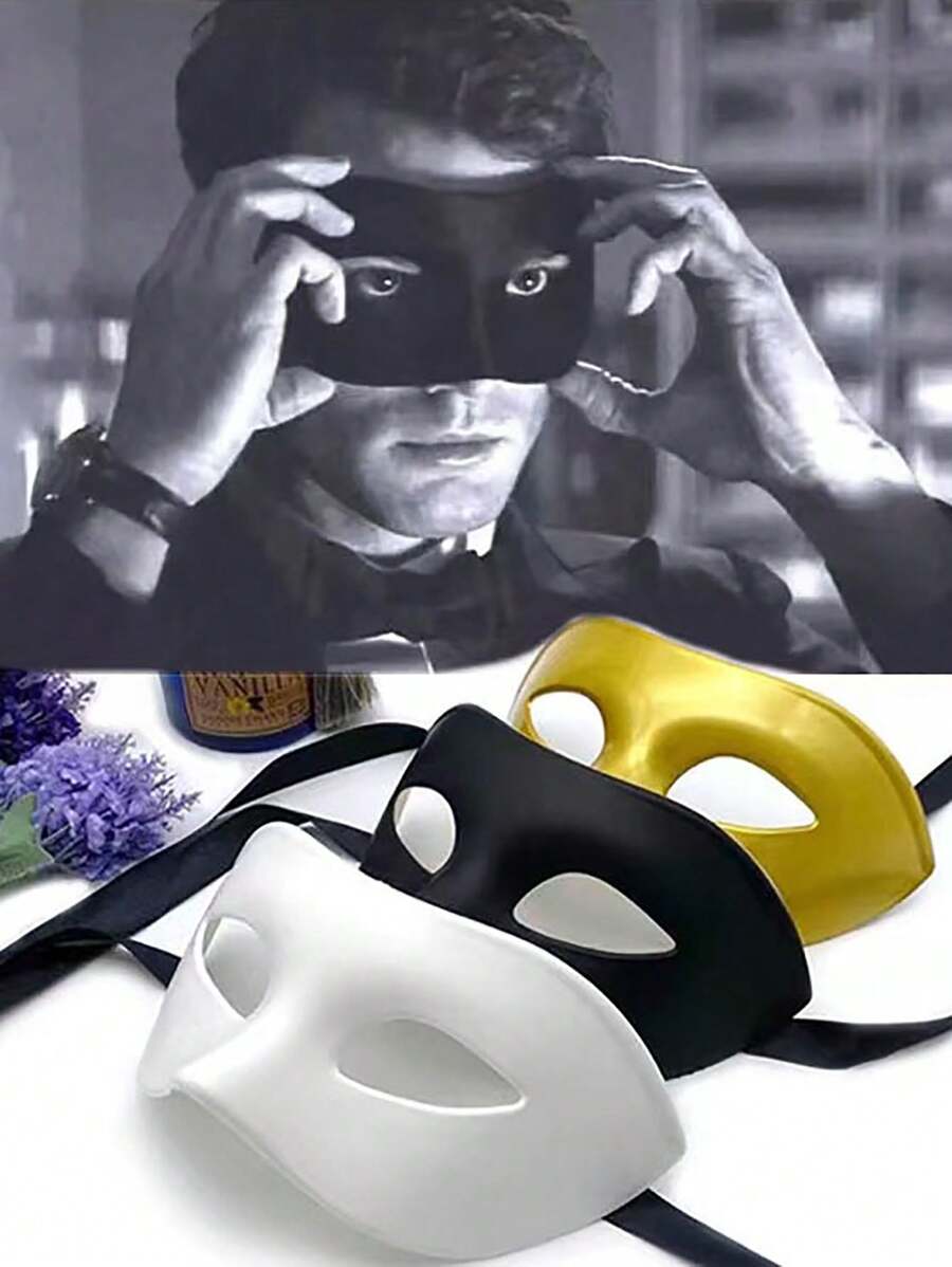 1pc Adult Vintage Half Mask For Masquerade Party Costume Mask For Men - Multicolor - View 1