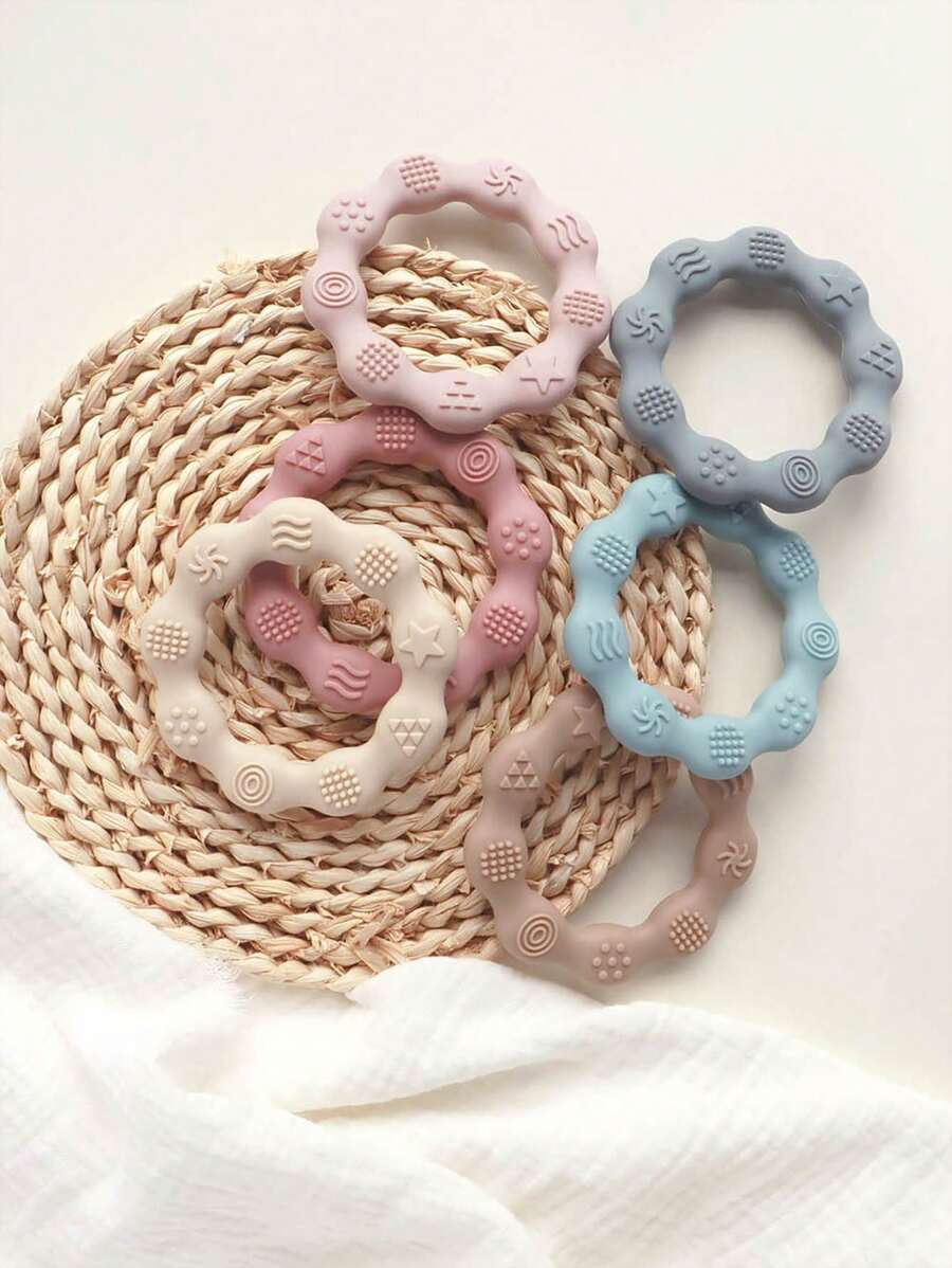 1 件婴儿硅胶牙胶玩具，柔软婴儿咀嚼硅胶牙胶，婴儿出牙玩具缓解疼痛，适合 3-6 个月婴儿的牙胶