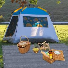 YUENFONG Awning Carpet, Outdoor Camping Mat, Carpet For Tent, Mobile Home Made Of HDPE, Waterproof Tent Tarpaulin With Eyelets (2.5x3m, 2.5x4m, 2.5x5m, 3x3m, 3x4m, 3x5m, 3x6m, 4x5m, 4x6m) - 灰藍色-3*3m - 查看 6