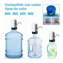 Dispensador de agua eléctrico, bomba de agua automática recargable por USB, adecuado para botellas estándar de 2 a 5 galones, mini dispensador de agua portátil para exteriores/hogar