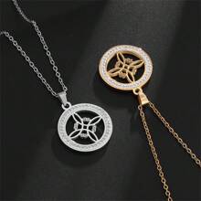 SeuSuk 不锈钢巫婆结项链，时尚爱尔兰凯尔特结，送给女孩的幸运珠宝礼物 - 多色 - 查看 2