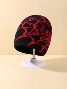 Infant Spider Web Knitted Beanie Hat, Casual Daily Use - Red - View 3