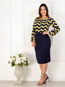 WOMEN'S TAILORED SKIRT SECRETARY FIT PENCIL STRAIGHT PLAIN EVANGELICAL FASHION SOCIAL CASUAL - 藏蓝色 - 查看 3