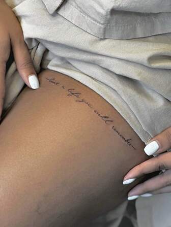 1 st tillfällig tatueringsklistermärke, trendig konstnärlig textfras, minnesvärd livsstilsslogan, vattentät och svettät, unisex