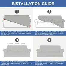 CYCMACO Sofa Cover 1/2/3/4 Seater With Armrest, Stretch Sofa Cover Non-Slip, Modern Sofa Cover For Dogs Pets, Breathable Couch Cover With Elastic Bottom - Light Grey - View 7