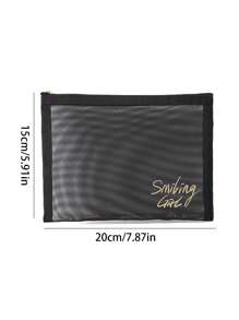 1 túi đựng đồ trang điểm họa tiết chữ cái, túi đựng đồ trang điểm bằng polyamide hiện đại dùng cho gia đình và du lịch, dùng cho kỳ nghỉ bãi biển, bộ sưu tập phòng tắm, bộ sưu tập phòng ngủ, dung tích lớn - màu đen - Xem 13