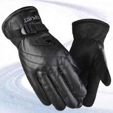 Winter Warm Gloves, Thermal Insulation Windproof Ski Cycling Riding Motorcycle Gloves For Men And Women - Black - View 1