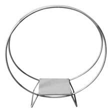 LOYALHEARTDY 80cm Large Twin Hoop Cake Stand Balloons Arch Flower Rack Silver Events Decor