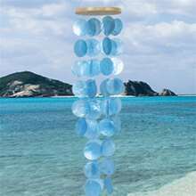 Chuông gió thủ công 28 inch làm từ thủy tinh và vỏ sò, thích hợp trang trí ngoài trời, nhà cửa, bãi biển, chuông gió vỏ sò Capiz cho ngoài trời, sân hiên, nhà hoặc vườn, quà tặng chuông gió cho mẹ, trang trí nhà cửa, trang trí phòng, trang trí tường, quà sinh nhật hoặc tốt nghiệp. - Nhiều màu - Xem 3