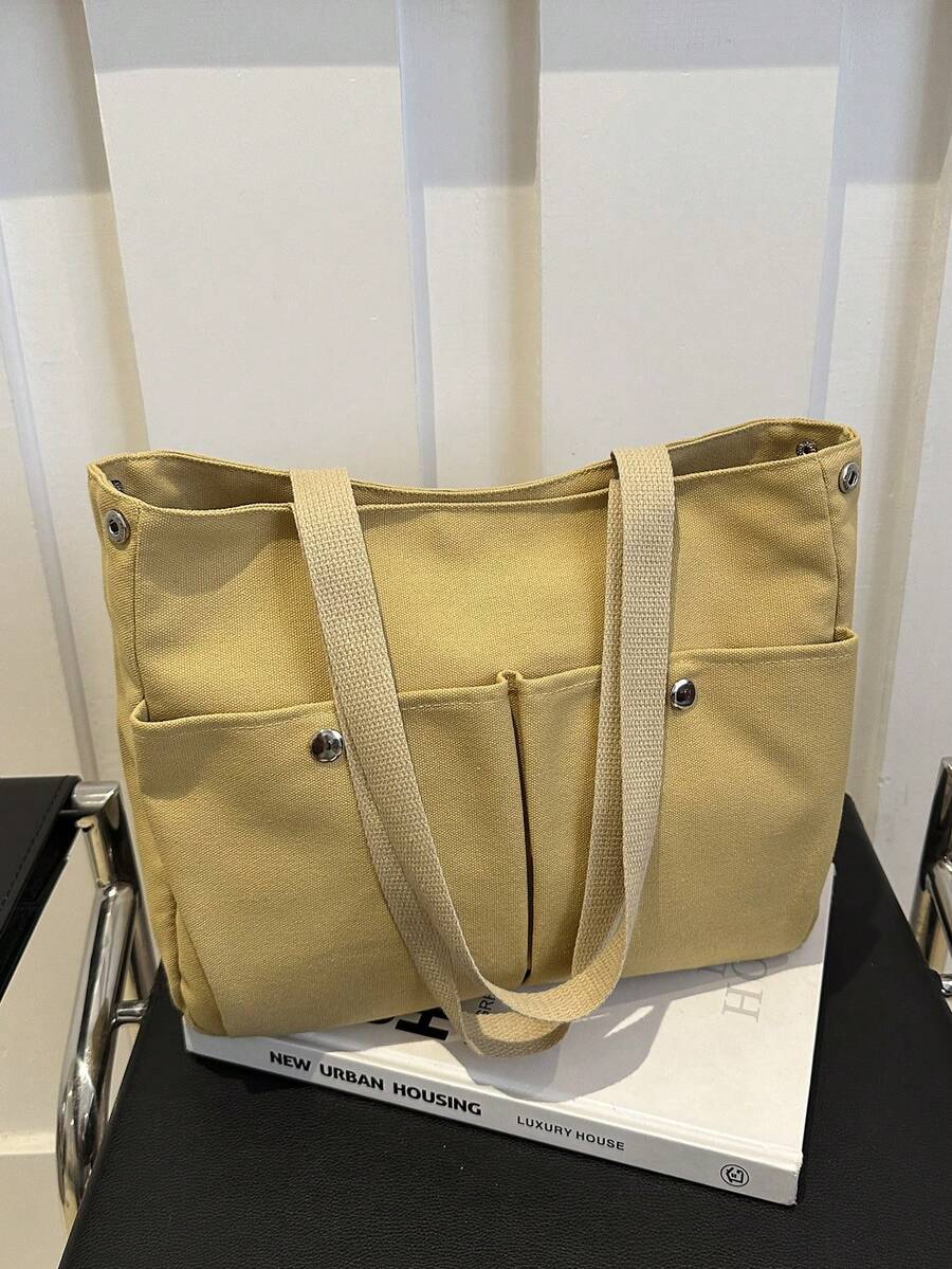 Túi đeo vai dung tích lớn thường ngày cho nữ, túi đeo dưới cánh tay có hai túi - Màu vàng - Xem 1