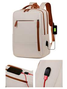 1 Balo du lịch đa chức năng thời trang có thiết kế quai xách. Túi làm việc tối giản di động có nhiều ngăn. Túi đi học cá tính có cổng sạc USB. Dành cho trường đại học, trung học, công việc, kinh doanh, đi làm, ngoài trời, du lịch, đi chơi, sân vận động, hàng ngày, đi bộ đường dài, trở lại trường. Dành cho phụ nữ, quý bà, nam giới, bé trai, bé gái, sinh viên đại học, cho người mới vào nghề, nhân viên văn phòng, nhân viên văn phòng. Dành cho mùa thu và mùa đông. - Màu be - Xem 4