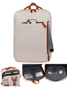 1 Balo du lịch đa chức năng thời trang có thiết kế quai xách. Túi làm việc tối giản di động có nhiều ngăn. Túi đi học cá tính có cổng sạc USB. Dành cho trường đại học, trung học, công việc, kinh doanh, đi làm, ngoài trời, du lịch, đi chơi, sân vận động, hàng ngày, đi bộ đường dài, trở lại trường. Dành cho phụ nữ, quý bà, nam giới, bé trai, bé gái, sinh viên đại học, cho người mới vào nghề, nhân viên văn phòng, nhân viên văn phòng. Dành cho mùa thu và mùa đông. - Màu be - Xem 8