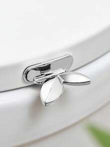 2pcs/Set Leaf Design Random Toilet Seat Lifter, Creative Metallic Plastic Toilet Seat Handle, For Bathroom Bathroom Decor Fall Decor - Multicolor - View 3